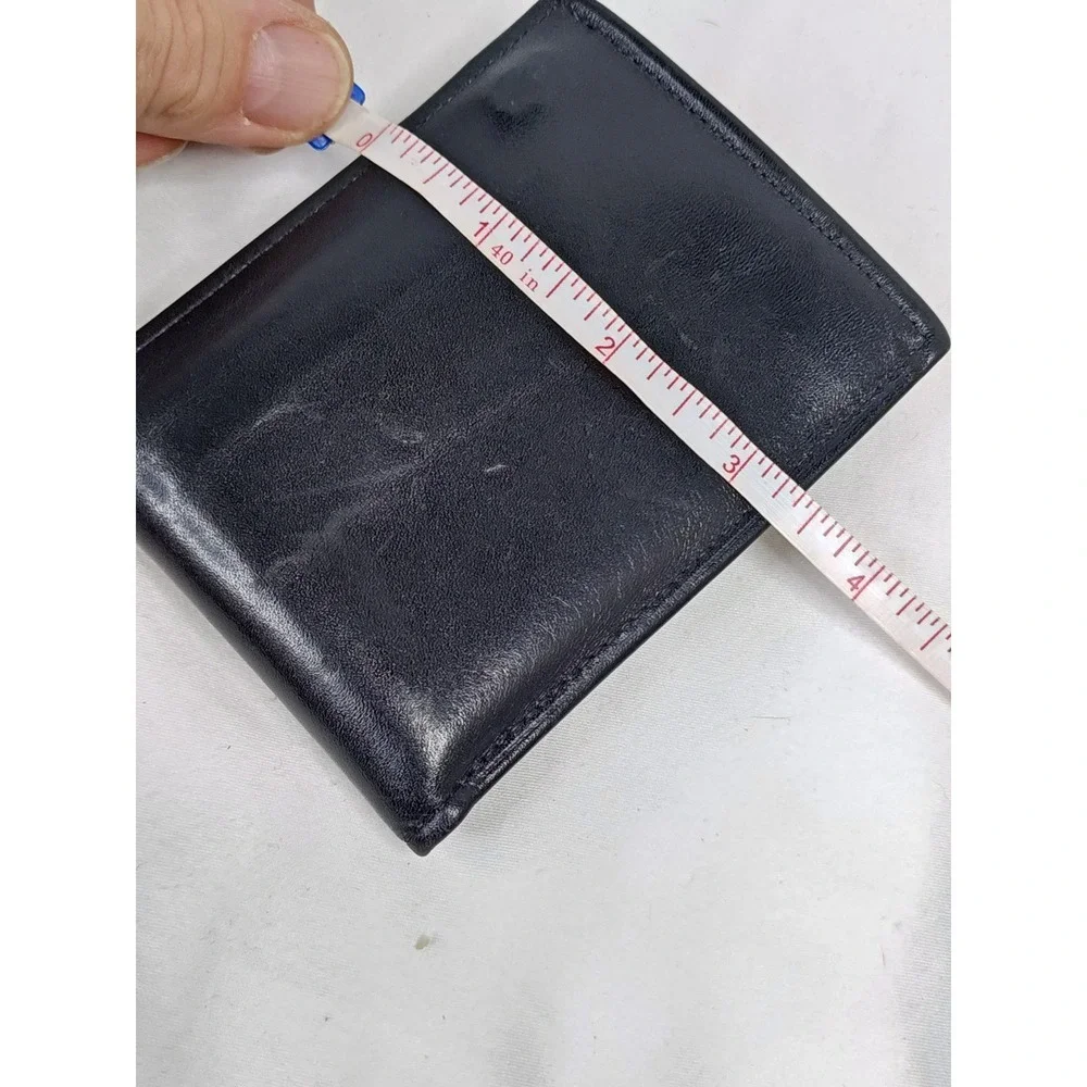 Vintage Rolfs Cowhide Black Leather Bifold Men's Wallet Coins Cards Keys Classic